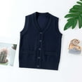 thumbnail image 2 of UngA Boys Sweater Vest Unisex Cable Knit Cotton Toddler Boy Sweater Uniform Sleeveless Vest for Little Big Childrens Kids Teenage Girls (Navy,4-5 Years), 2 of 4