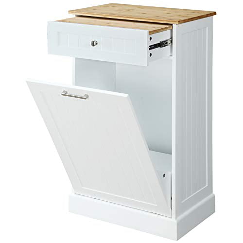 Drawer Removable Bamboo Cutting Board, Trash Can Cabinet Tilt Out For The Kitchen