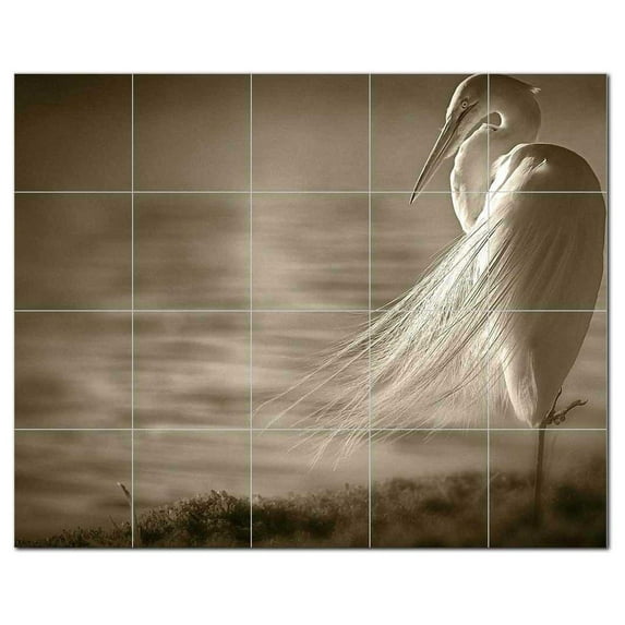 Bird Picture Ceramic Tile Mural Kitchen Backsplash Bathroom Shower, 404169-XL54