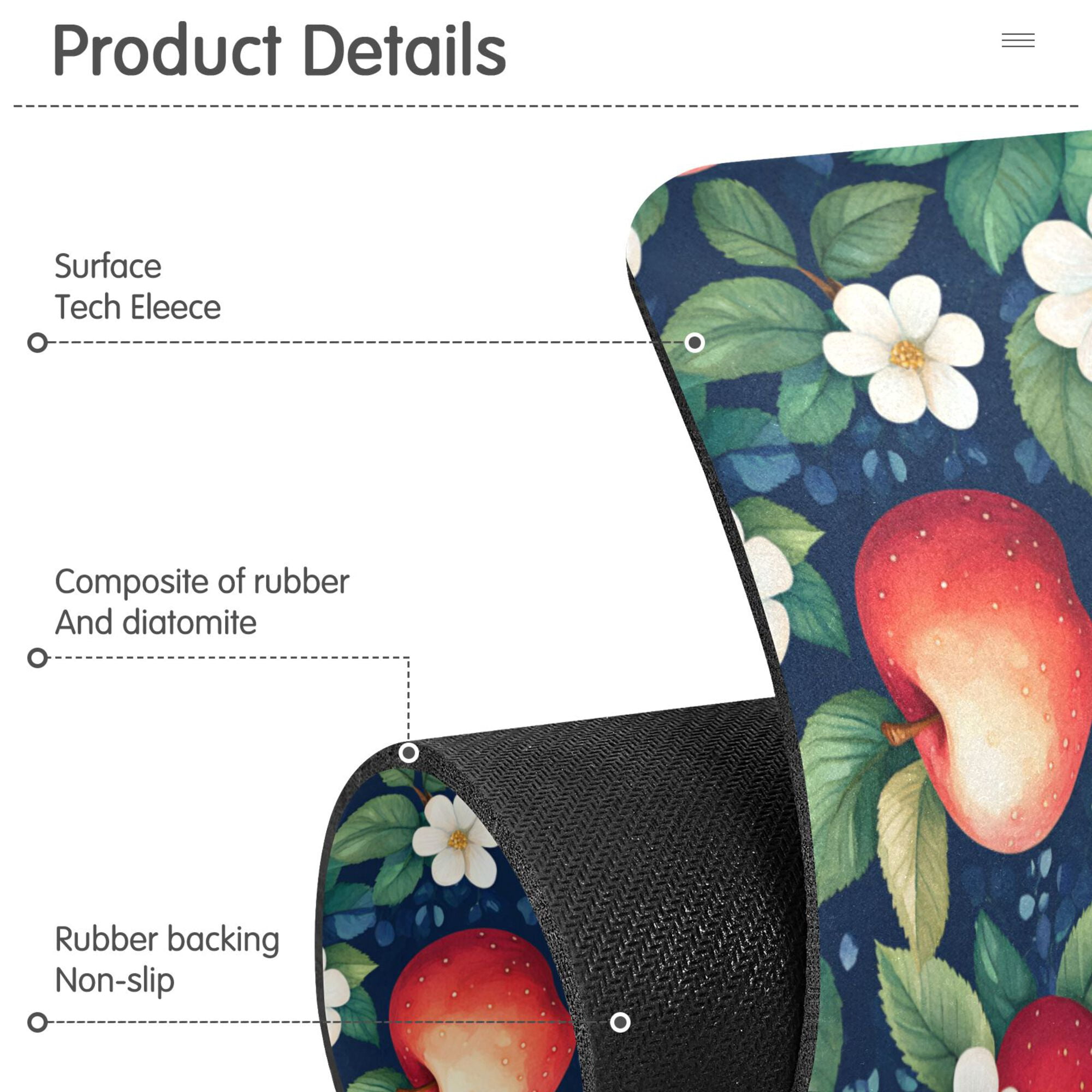 Yayeee Faucet Mat for Kitchen Sink 30" Diatomite Long Splash Guard Pad, Blue Apple Pattern, 2 Pack