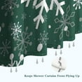 thumbnail image 6 of Green Christmas Snowflake Pattern Shower Curtain 36"x72" ,Bathroom Decorative Shower Curtains Set with 12 Hooks,Modern Waterproof Washable Shower Curtain, 6 of 6