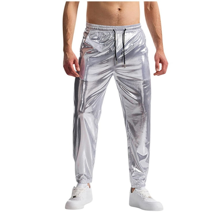 silver satin dress pants Silver Satin Pants