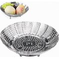 thumbnail image 1 of Foldable Steamer Basket Set, 2pcs Stainless Steel Legged Baskets, 14-23cm Diameter for Healthy Veggie, Food & Fruit Steaming, 1 of 5
