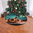 thumbnail image 2 of FMSHPON Halloween Pumpkin Candles Night Xmas Christmas Tree Skirt Stand Mat for Holiday Party Decoration Indoor Outdoor 48 inches, 2 of 3