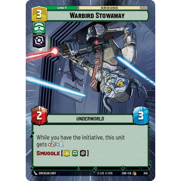 Star Wars: Unlimited Shadows of the Galaxy Common Warbird Stowaway #355 (Hyperspace)