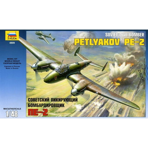 Zvezda 4809 1:48 Soviet Dive Bomber Petlyakov PE-2 Aircraft Model Kit