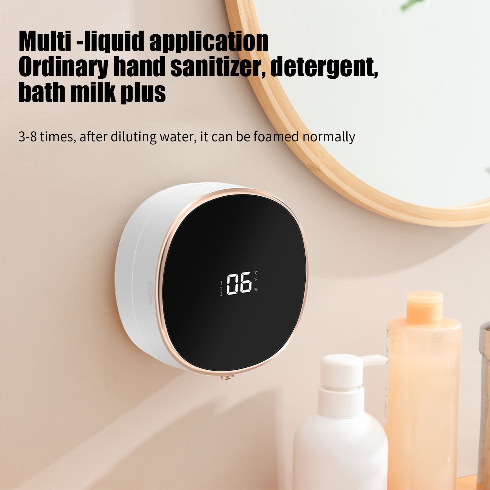 Automatic Wall-Mounted Liquid Soap Dispenser with Touchless Sensor, Adjustable Dispensing Speeds, Easy No-Drill Installation, Foam Production, Perfect for Home, Office, Hotel & Public Spaces