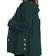 thumbnail image 3 of Chaqueta de Otoño para Mujer con Capucha, Informal, con Botones, Larga, Holgada, de , con Bolsillos. Verde M, 3 of 7