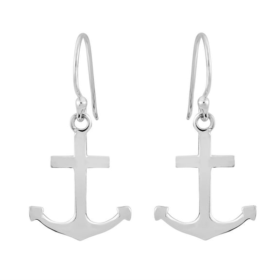 Nautical Anchor of Hope Sterling Silver Dangle Earrings