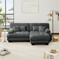 thumbnail image 3 of 94.4" L-Shaped Chenille Cloud Sectional Sofa with Convertible Ottoman, Oversized 2-Seater Modular Couch for Living Room, Black, 3 of 9