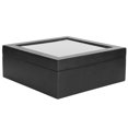 thumbnail image 3 of Caja de almacenamiento de madera, 9 rejillas, aceite esencial, trabajo hecho a mano, creatividad, suministros de embalaje transparentes, color negro, 3 of 5