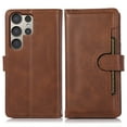 thumbnail image 2 of Compatible with Samsung Galaxy S25 Ultra Wallet Case,RFID Blocking PU Leather Folio Magnetic Closure Protective Cover with Wrist Strap Outer Slide Credit Card Holder Kickstand Men Women,Coffee, 2 of 10