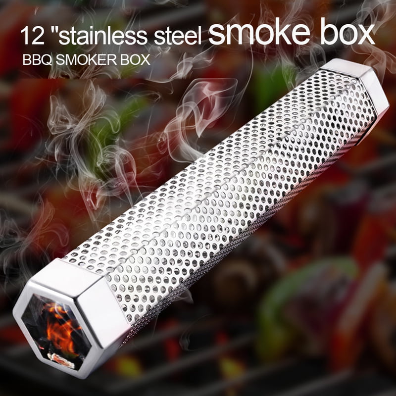 Details about   Stainless Steel BBQ Grill Smoker Box Tube for Wood Pellet Pipe Smoking Meat 