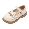 thumbnail image 2 of Zapatos de princesa con lazo para niñas, zapatos de cuero pequeños con suela suave para primavera, zapatos individuales para niños pequeños y grandes, 2 of 3