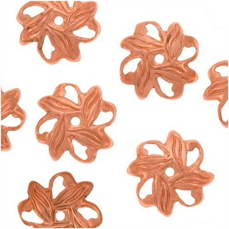 Bright Copper Bead - Bright Copper Plated Open Pinwheel Bead Caps 9mm (50)