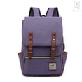 thumbnail image 5 of Gustave Canvas Anti-Theft Laptop Backpack for Men Women Large Capacity Casual Travel Backpack Daypack Computer Bag with USB Charging Port "Purple", 5 of 10