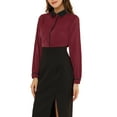 thumbnail image 4 of INSPIRE CHIC Chemise Boutonnée pour Femme à Manches Longues de Travail Col Peter Pan Blouse Hauts, 4 of 5