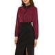 thumbnail image 4 of CAMISA DE MUJER CON BOTONES DE LARGA MANGA DE INSPIRACIÓN CHIC, BLUSA CON COLLAR PETER PAN, TOPS M BURDEOS, 4 of 7