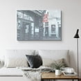 thumbnail image 2 of PixonSign Canvas Print Wall Art Orange Sign in City Center Places Cities Photography Realism Modern Scenic Relax/Calm Blue Duotone for Living Room, Bedroom, Office - 32"x48", 2 of 5