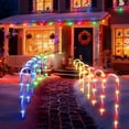 thumbnail image 2 of Qoosea 12 pack Solar Candy Cane Lights Christmas Outside, 60LED 8 Modes IP65 Waterproof Christmas Decorations Outdoor, Solar Candy Canes Lights for Lawns Pathway Patio Lights Home Decor, 2 of 9