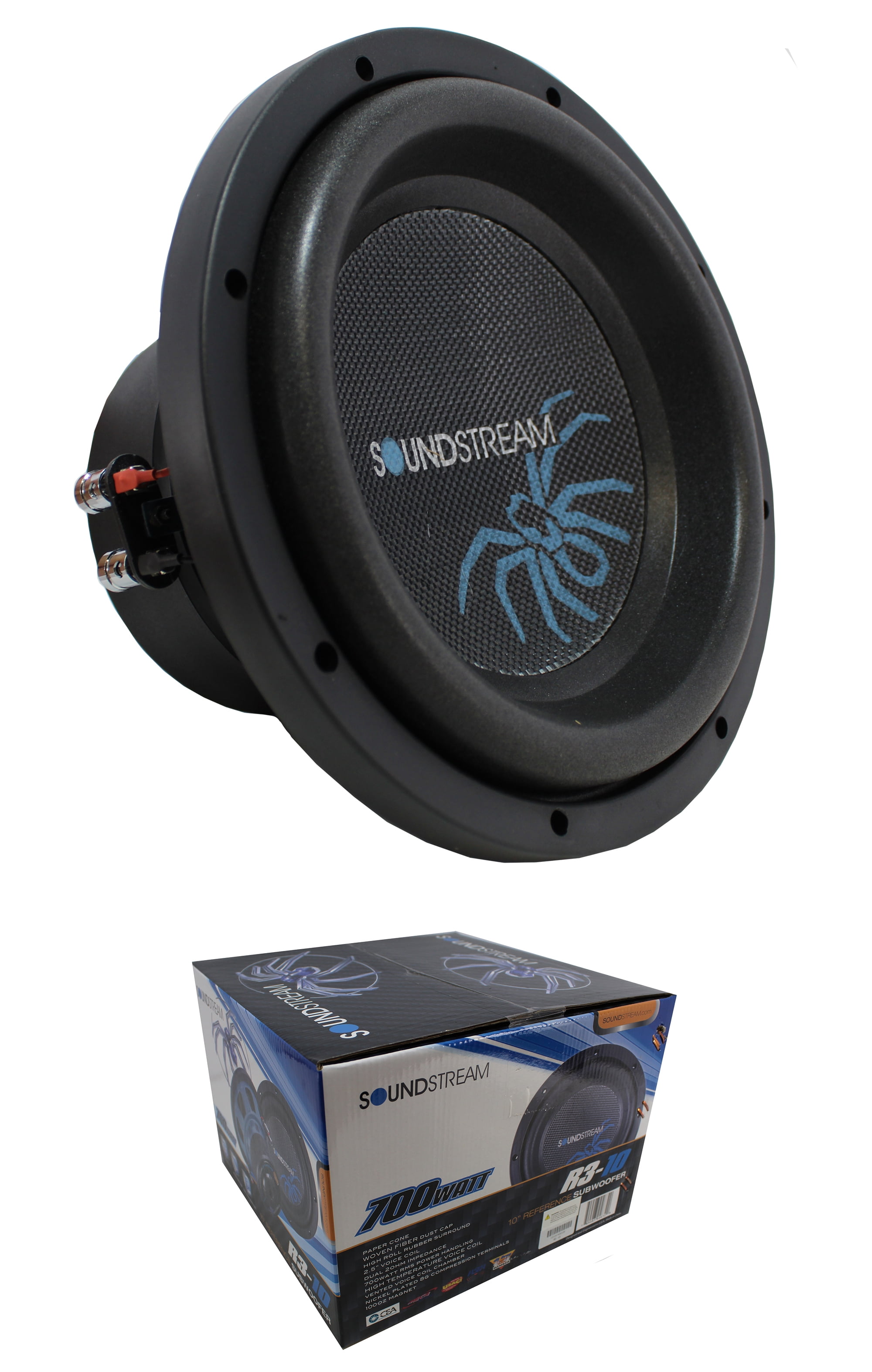 R3.10 10" 1400W Subwoofer Dual 2 Ohm Voice Coil Pro Car Audio Bass