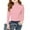 Pink, variant on LIJCC Kid Girls Lettuce Trim Mock Neck Long Sleeve Shirts Ribbed Knit Casual Dressy Slim Fit Tee Shirt Base Layer Tops Tees Soft Casual Basic T Shirt