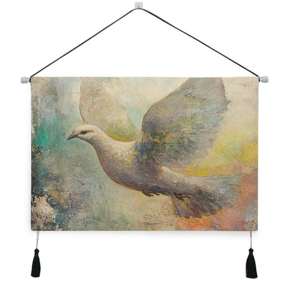 WOBOGO Dove Of Peace Living Room Canvas Wall Art Bedroom Study Framed Canvas Print Artwork Home Office Decorations 24.5×16.7in