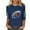 Navy, variant on Sexlip Football Shirts for Women Plus Size Graphic Print Pullover Shirts Casual 3/4 Length Sleeve Crewneck Fall Fashion Tops Beige L