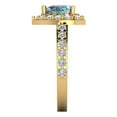 thumbnail image 3 of Clara Pucci 14K Yellow Gold 2.03ct BlueMoissanite Halo Ring for Women, 3 of 8