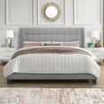 thumbnail image 4 of Hillsdale Furniture Buchanan Upholstered Tufted King Platform Bed with 4 USB Ports, Smoke Gray Fabric, 4 of 7