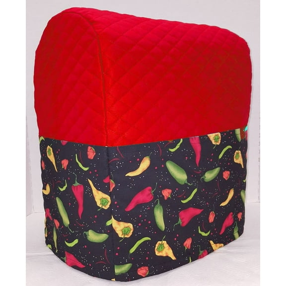 Quilted Hot Peppers Cover Compatible with Kitchenaid Stand Mixer by Penny's Needful Things (Red, 4.5/5qt Tilt Head)