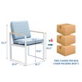 thumbnail image 5 of Outdoor Dining Chairs Set of 6 with Teak Armrest 6 Pieces Chair Aluminum Outdoor Furniture,White, 5 of 5
