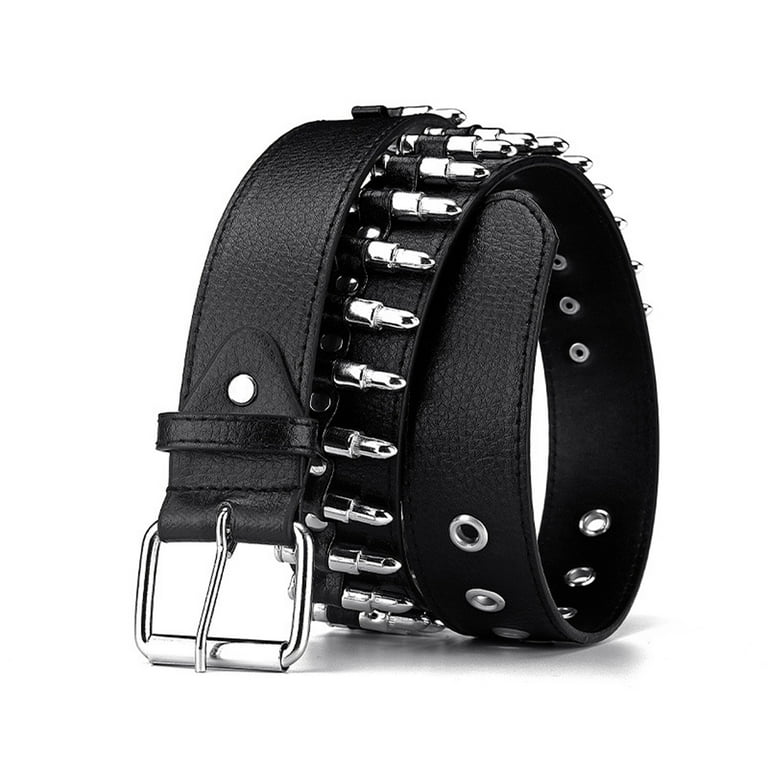 ZIYIXIN Women Men Waist Belt, Leather Plus Size Bullets Rive Waist