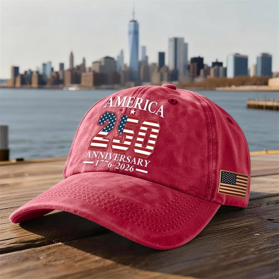 USA 250th Anniversary Vintage Cap 1776-2026 250 Years Freedoms Baseball Hat Adjustable Patriotic Tribute Hat Red
