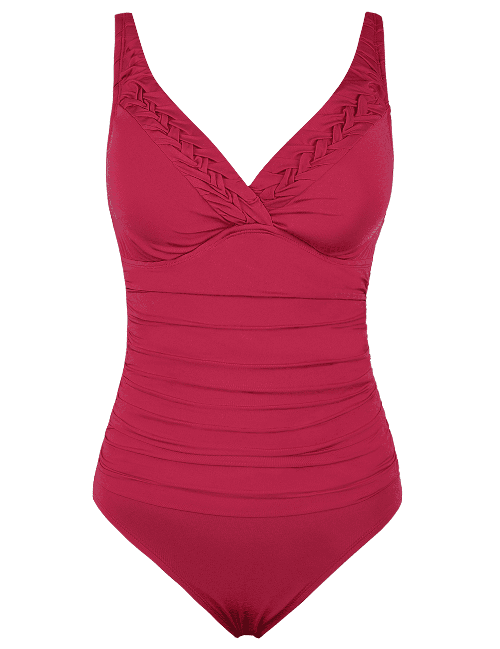 【THE MOZZ】Vita Pintuck Strap One Piece Hilor Womens One Piece Swimsuits Pin Tucked Surplice