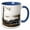 Blue/White, variant on 3drose, Usa, Minnesota, Itasca State Park, Mississippi Headwaters, 11oz Two-tone Black Mug