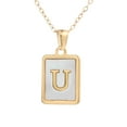 thumbnail image 2 of Zpanxa Necklaces for Women, Gifts for Women Stainless Steel Letter Necklace Female Gold Titanium 26 English Pendant Necklace U U, 2 of 4