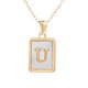 thumbnail image 2 of Collar para mujer, joyería para mujer, collar de acero inoxidable con letras para mujer, oro, titanio 26, collar con colgante inglés., 2 of 4