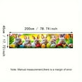 thumbnail image 3 of 1 2D flat banner, Easter bunny, colorful Easter eggs and tulips, festival-themed decoration, polyester, 78.74×17.72 inches, Easter celebration banner, suitable for lawns, porches, indoor and outdoor, 3 of 7