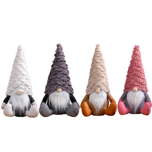 4Pieces Christmas Plush Gnomes Tomte Gnome Ornaments Handmade Swedish Dwarf Figurine Holiday Elf Home Decorations 12 Inches