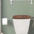 thumbnail image 2 of Renewold Vintage Wooden Floor Print Toilet Lid Cover with Elastic Edge, Universal Protective Toilet Tank Top Cover, Easy to Clean, Stain Resistant, Brown, 2 of 6