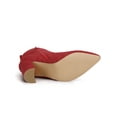thumbnail image 5 of BLISSFUL STEP Women's Zipper Block Heels Ankle Boots Red 9, 5 of 8