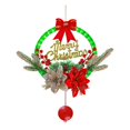 thumbnail image 3 of Corona de Navidad iluminada, adorno de corona de invierno iluminada, corona de letrero navideño para decoración de ventana interior y exterior de rojo y plata, 3 of 8