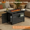 thumbnail image 6 of SEGMART 43'' Propane Fire Pit, 60,000 BTU Auto-Ignition Gas Fire Pit Table, Outdoor Fire Tables with Hanging Basket, Lid and Lava Rock for Outside, Garden, Backyard, 6 of 10