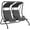 Grey, variant on Outsunny 2-Seat Patio Swing Chair w/ Removable Canopy & Cup Holders, Black