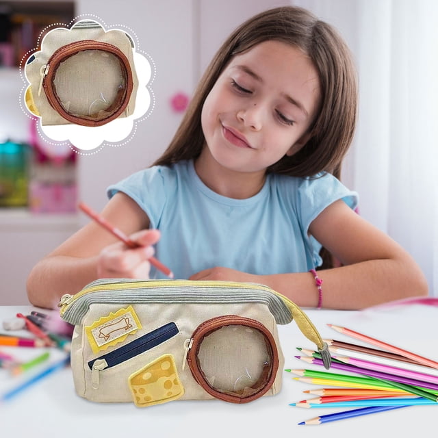 Cute Food Pain Bag Pencil Case High Face Value Large Capacity Student Pencil Case Color Contrast Pencil Bag Can Be Put