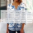 thumbnail image 4 of JTZGDY Fall 3/4 Flared Sleeve Tops for Women Lightweight Casual Floral Printed Half Button V Neck Henley Shirts Loose Flowy Cozy Ruched Pleated Tunic Blouse, 4 of 6