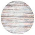 thumbnail image 4 of SAFAVIEH Berber Jonette Abstract Polyester Shag Area Rug, Blue Rust/Ivory, 7' x 7' Square, 4 of 7