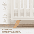 thumbnail image 5 of Comfy Cubs Baby Crib for 0-3, Adjustable Mattress Height, White Bars and Frame and Natural Wood Leg, 5 of 7
