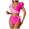 thumbnail image 2 of Linfrsh Push Up Bikini Sets for Women,Sexy Thong Swimsuits High Waisted Swim Suit Pink,XL, 2 of 7